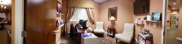 Private cosmetic and hair restoration consultation room