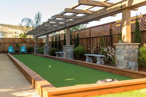 Bocce ball court installation