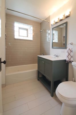 Another timeless looking bath.  We helped the seller select finishes that were very marketable and added a ton of value!