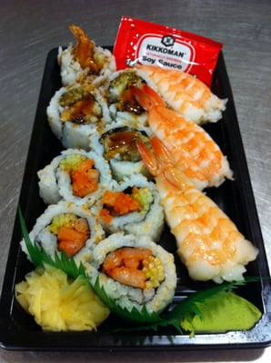 Shrimp Combo (Spicy shrimp, Shrimp Tempura Roll, and Shrimp Nigiri sushi)