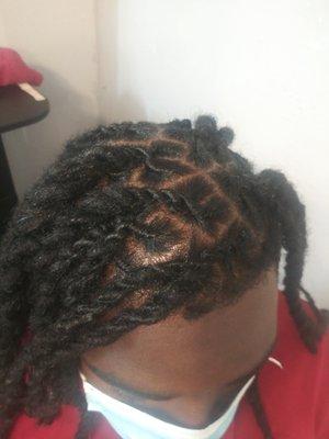 Re-twist with 2 strand twist.