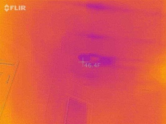 Infrared camera identified a leak in the ceiling