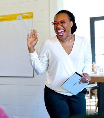 Attorney Nequosha Anderson at a speaking engagement.