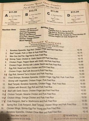 New menu