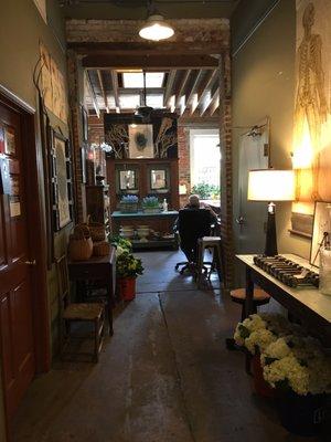 View facing the back portion of store where the flowers are stored & assembled