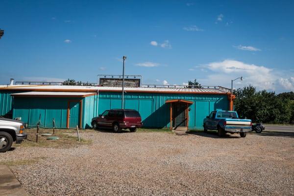 Parking and entrance in the back.