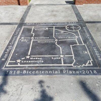 Map inlaid in the plaza