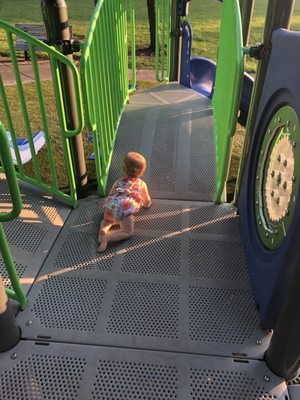 Mostly enclosed play structure, safe for littles