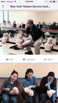 Teaching the students how to perform the Back-Slaps and Chest Thrusts on an infant with a Severe Airway Obstruction !