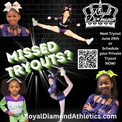 Missed Tryouts No worries, schedule your private tryout now!