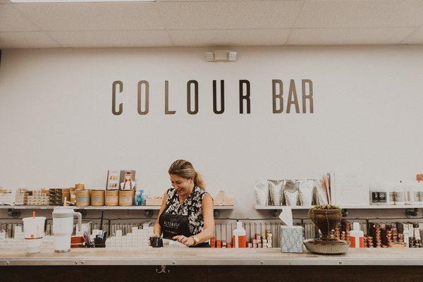 Welcome to our Colour Bar. This is where all the magic happens. We apply all colours here for a comfortable and relaxing experience.