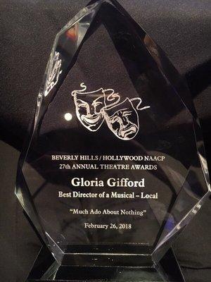 NAACP Theater Award for Best Director goes to .... GLORIA GIFFORD for the GGC Production of "Much Ado About Nothing"