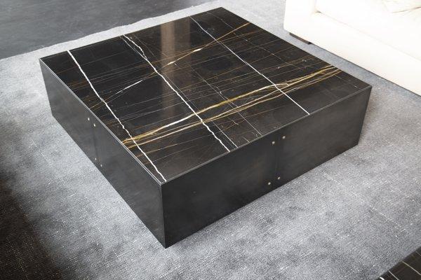 Custom Sahara Noir Marble coffee table