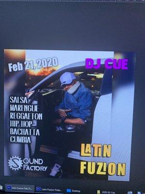 Latin Fuzion with DJ Cue Friday Feb 21 and Friday Feb 28th