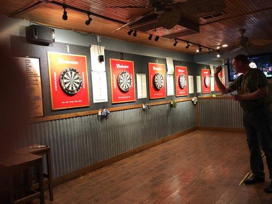 Dart board wall...