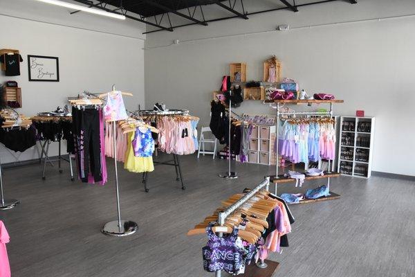 Barre Boutique for dancewear, shoes, and more!