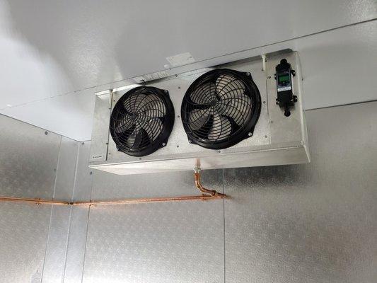 Walk in cooler evaporator install