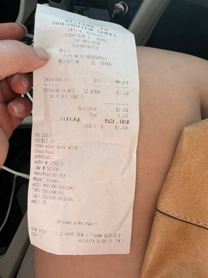 Actual receipt