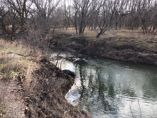 Jamaica North Trail follows Salt Creek, providing beautiful views of river and forest.