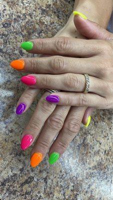 Rainbow nails