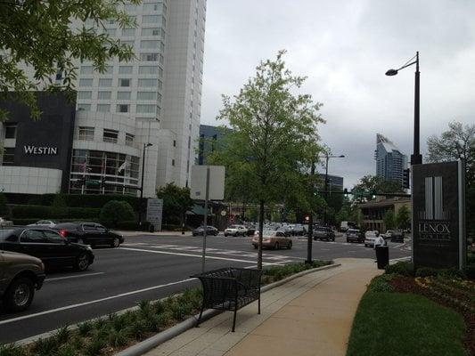 Intersection of Peachtree Rd and Lenox PKWY.  Lenox Mall is to my left.  Lenox Towers is to my right.