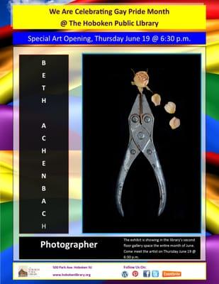 Free Gay Pride Month Event Thursday June 19 @ 6:30 pm  @ The Hoboken Library - Second Floor Gallery