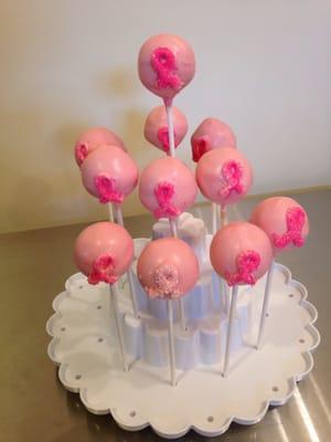 Breast cancer cake pops