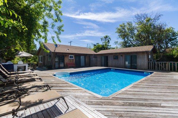 Spacious home with large pool in highly desirable Seaview community on Fire Island.