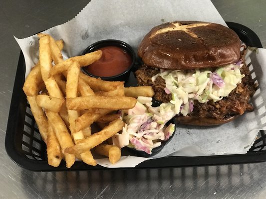 B.B.Q pulled pork sandwich