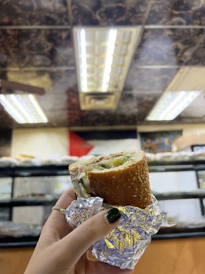 Falafel in Kahek Bread with Sesame Seeds