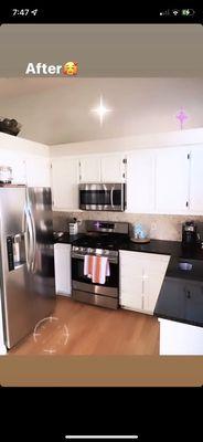 Repainted Kitchen Cabinets Paint Used: Pure White by Sherwin Williams