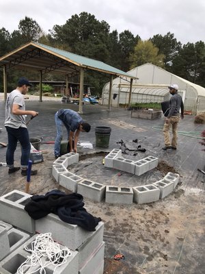 Our teaching garden being built