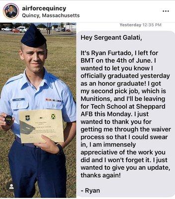 Very proud of Airman Ryan Furtado!!!