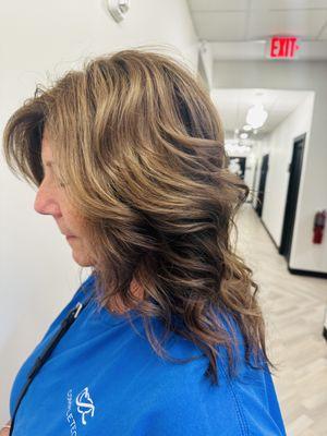 Brunette with highlights