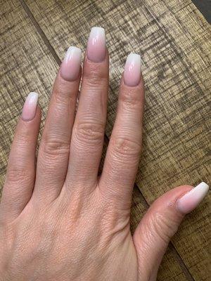 Pink and white ombré