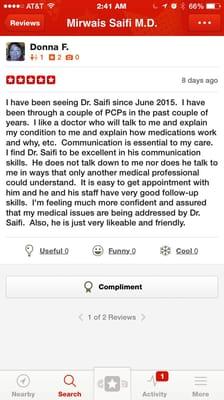 Another great patient feedback.