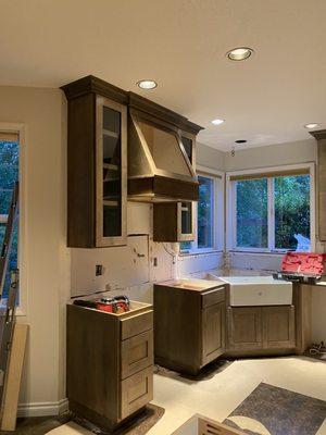 Alder cabinets with Chocolate finish