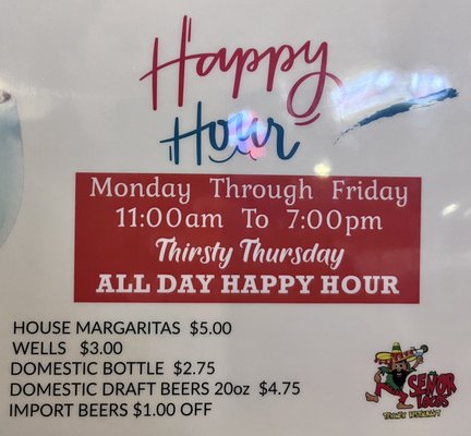 Happy Hour (as of 2023/05/01)