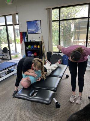 Emily Burn's PT, DPT with her student.