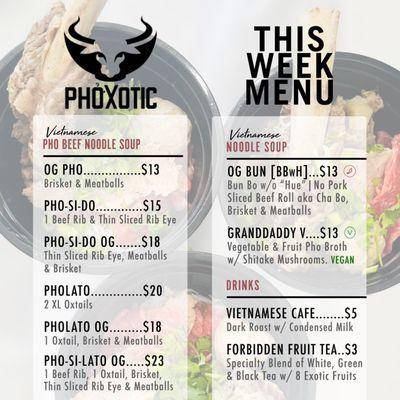 Check out our menu  weekly, for new limited exotic drops like our Wagyu Pho and Lengua [Beef tongue] Pho.