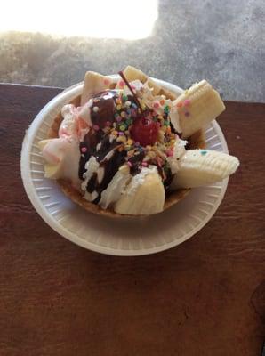 The Best Banana Split ever.!! Thanks Tiki-Tiki (Tonys Group)