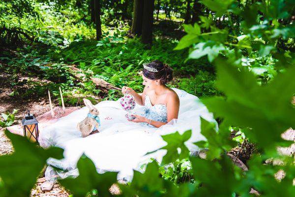 Alice in Wonderland Quinceanera photo shoot