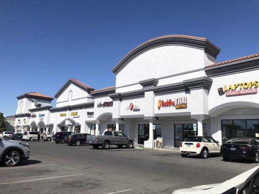 Life is a great big canvas, throw all the paint you can on it. -DK.. this shopping center had a makeover with bright white paint last week!