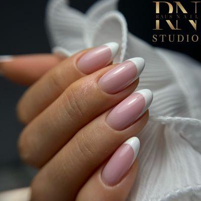 Hard gel manicure with French