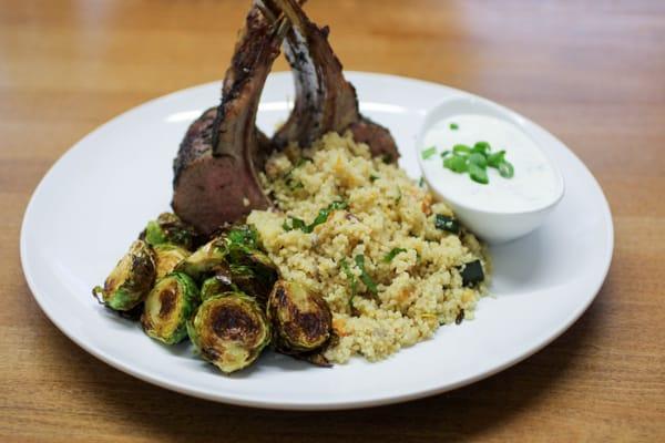 Rosemary Roasted Australian Lamb Chops with Vegetable Medley Cous Cous