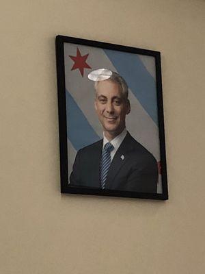 Mayor watching over the 9th floor of City Hall