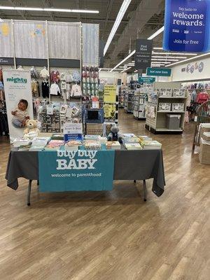 Welcome table at buybuy Baby