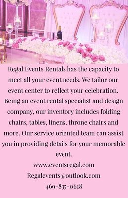 Regal Events Rentals Decorations - All rights reserved