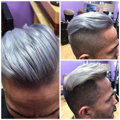 #silver#shorthair#fade#befor&after#ash#smokygray#doubleprocess#nyc#newmanagement#donebyArmani