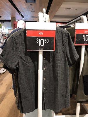 Rack of items marked as $10.50.